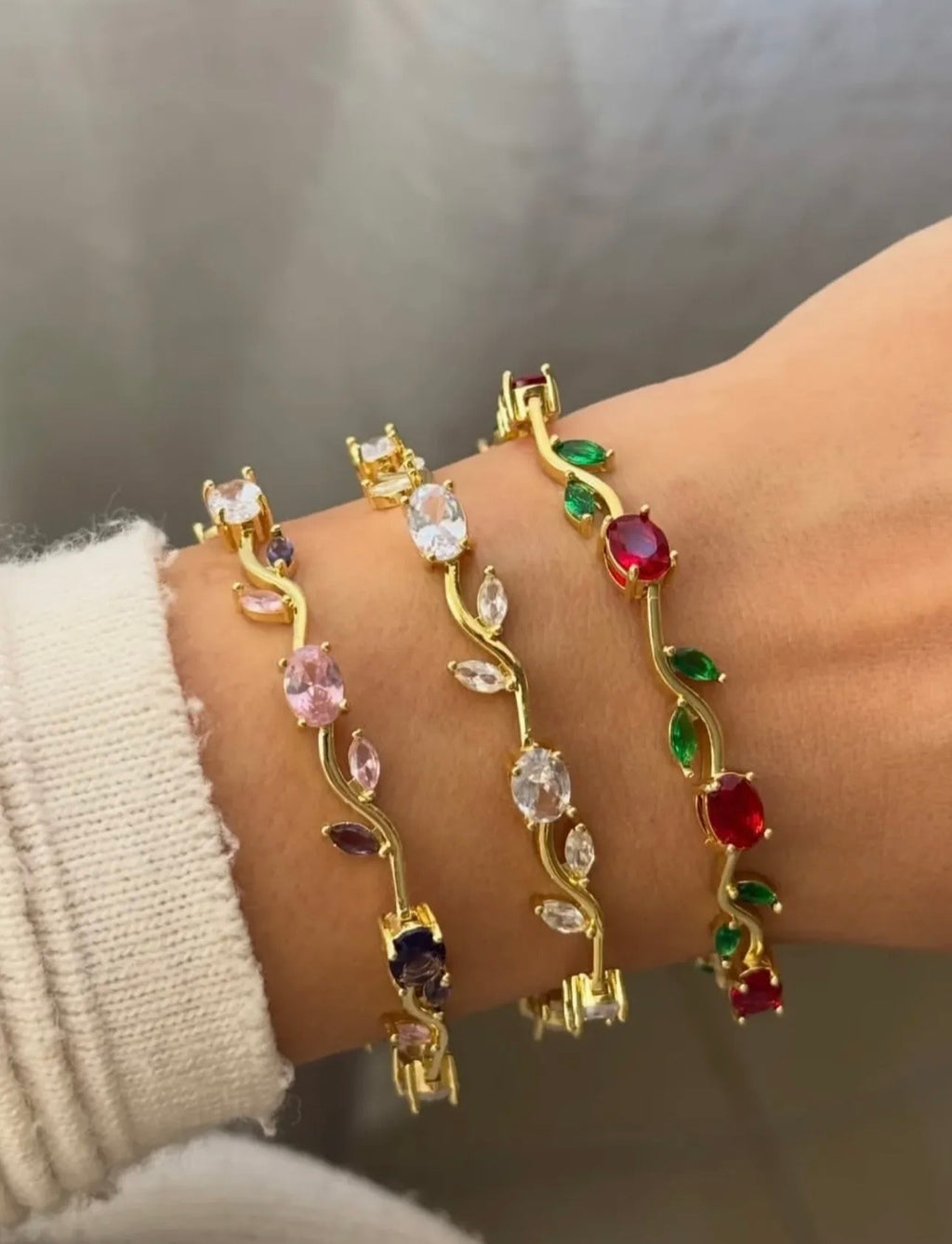 Bracelet joaillerie Émeraude & Zircon