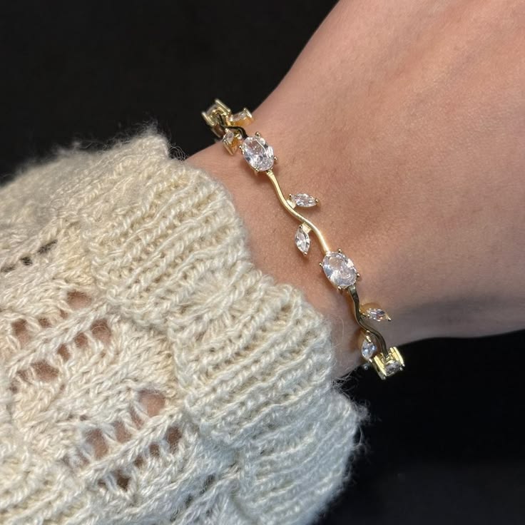 Bracelet joaillerie Émeraude & Zircon