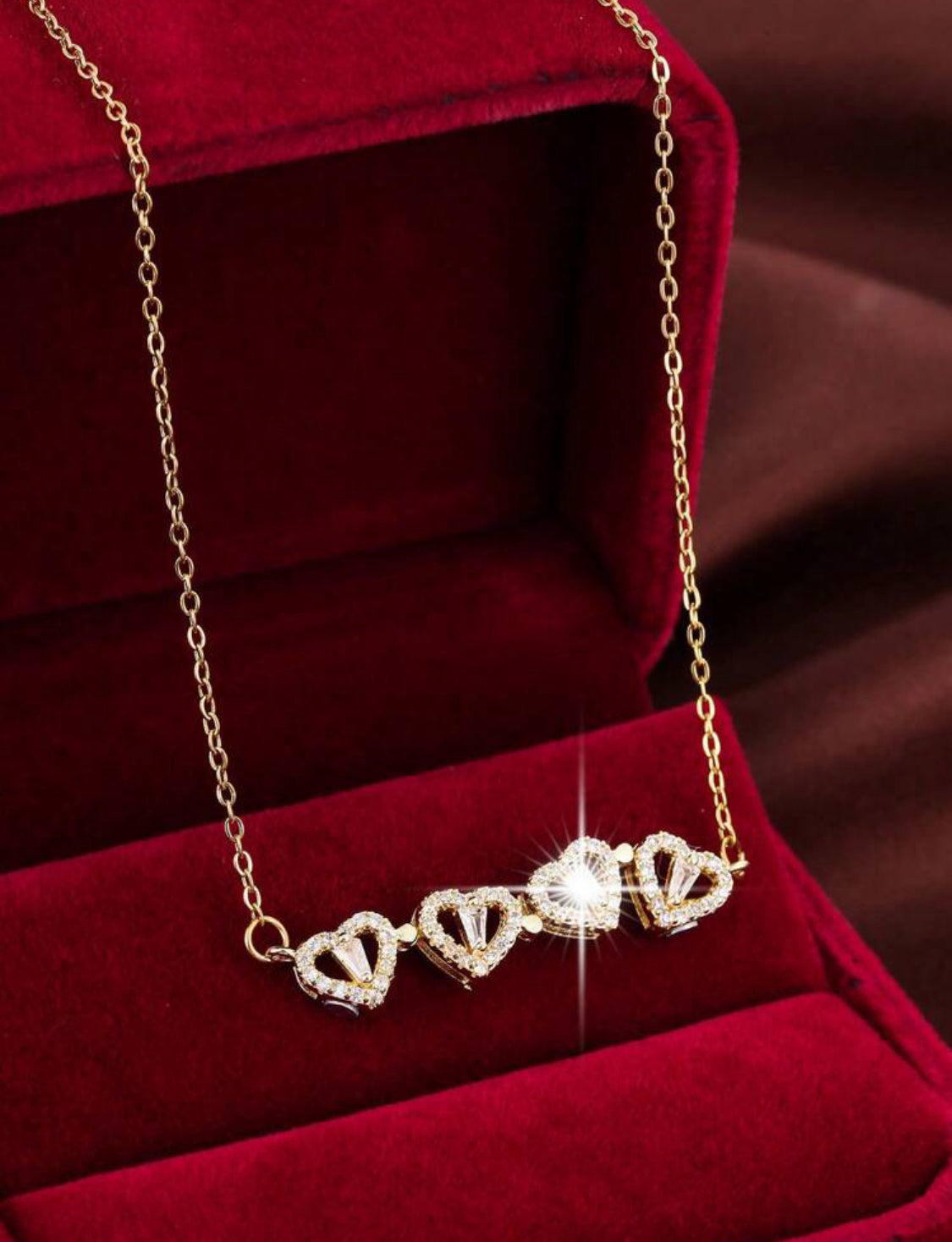 Collier Cœurs Doré