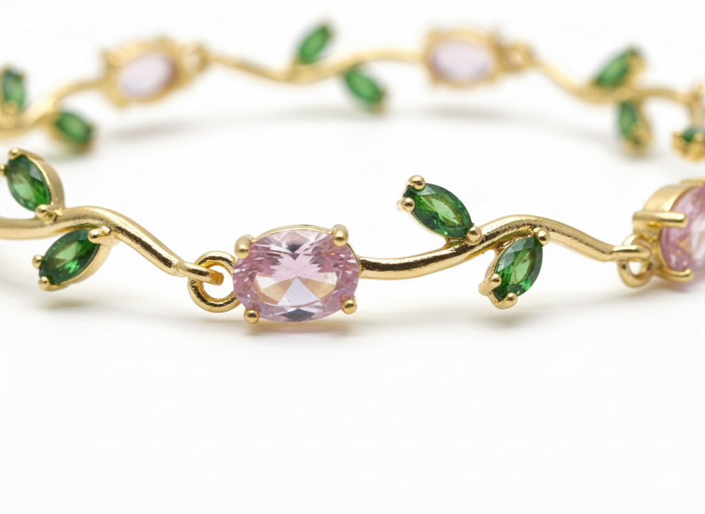 Bracelet joaillerie Émeraude & Zircon