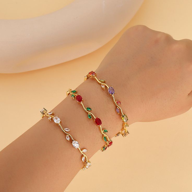 Bracelet joaillerie Émeraude & Zircon