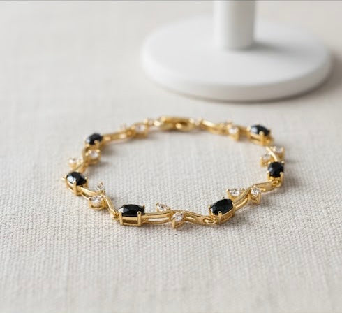 Bracelet joaillerie Émeraude & Zircon