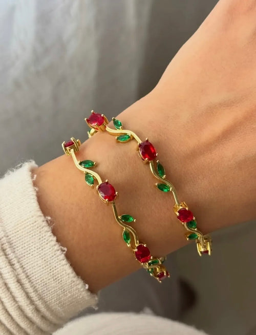 Bracelet joaillerie Émeraude & Zircon