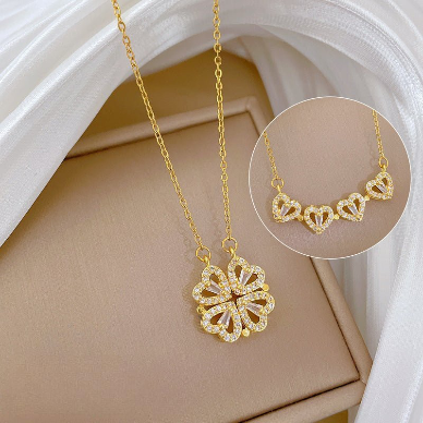 Collier Cœurs Doré