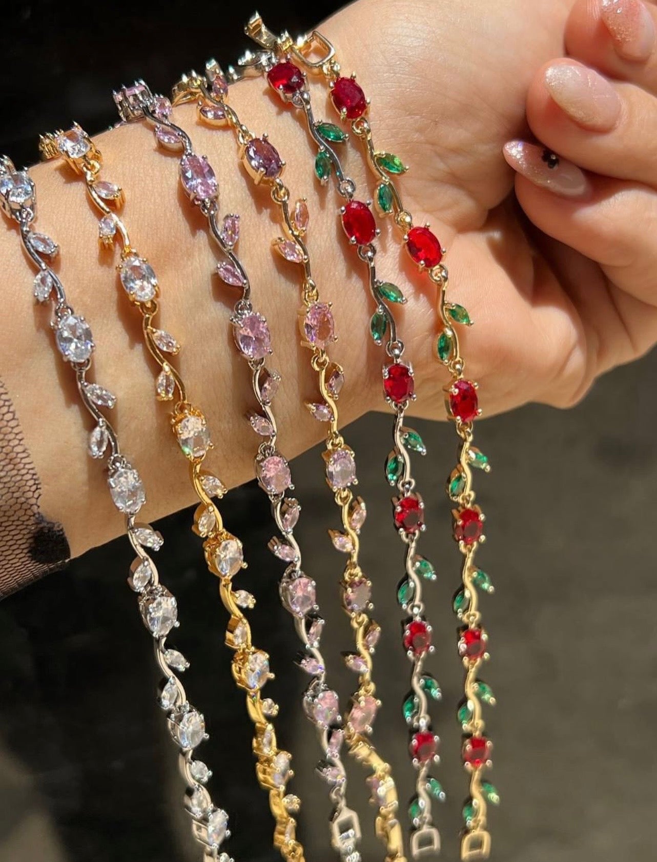 Bracelet joaillerie Émeraude & Zircon