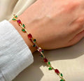 Bracelet joaillerie Émeraude & Zircon