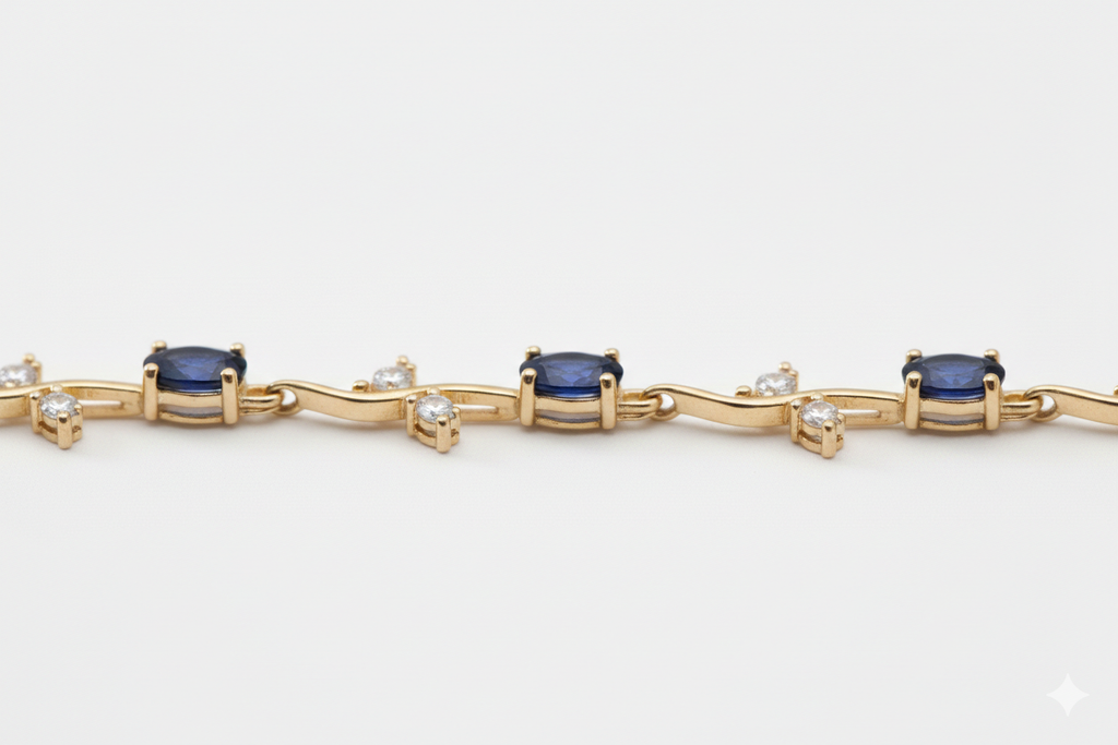 Bracelet joaillerie Émeraude & Zircon