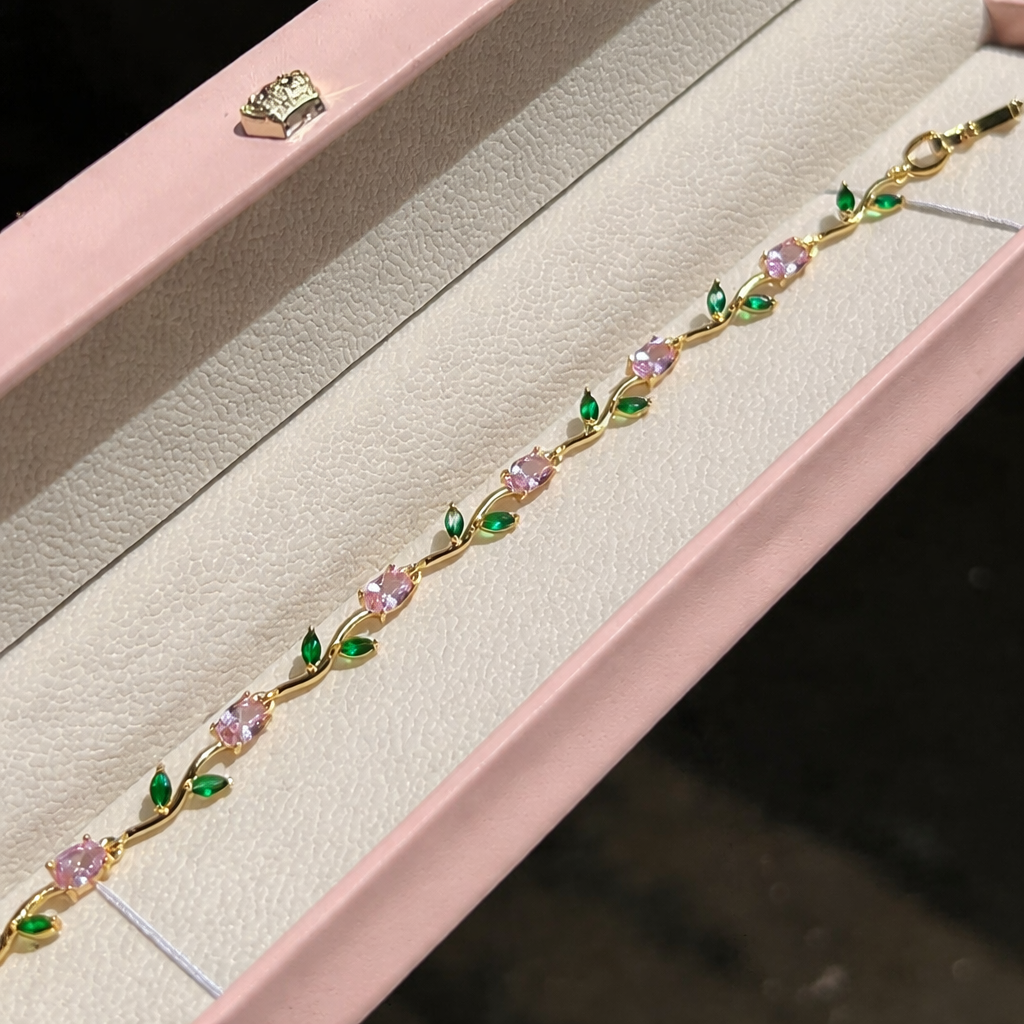 Bracelet joaillerie Émeraude & Zircon