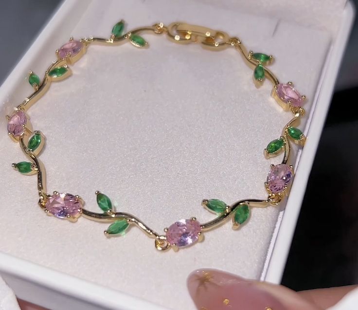 Bracelet joaillerie Émeraude & Zircon