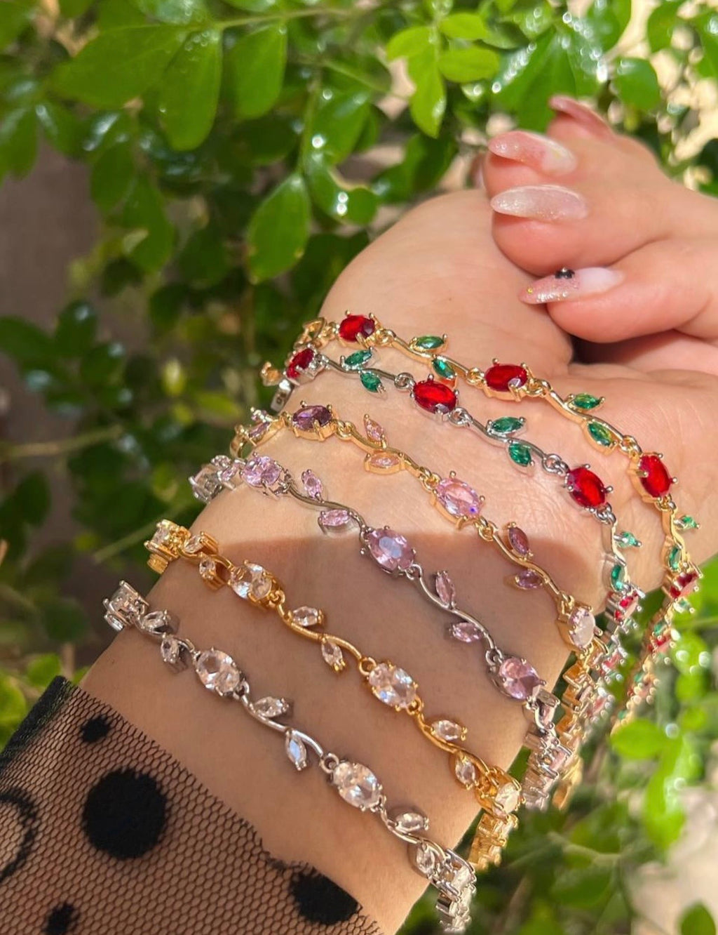 Bracelet joaillerie Émeraude & Zircon