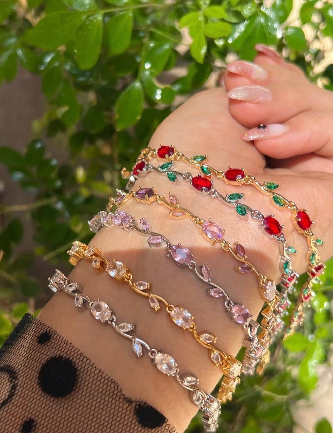 Bracelet joaillerie Émeraude & Zircon