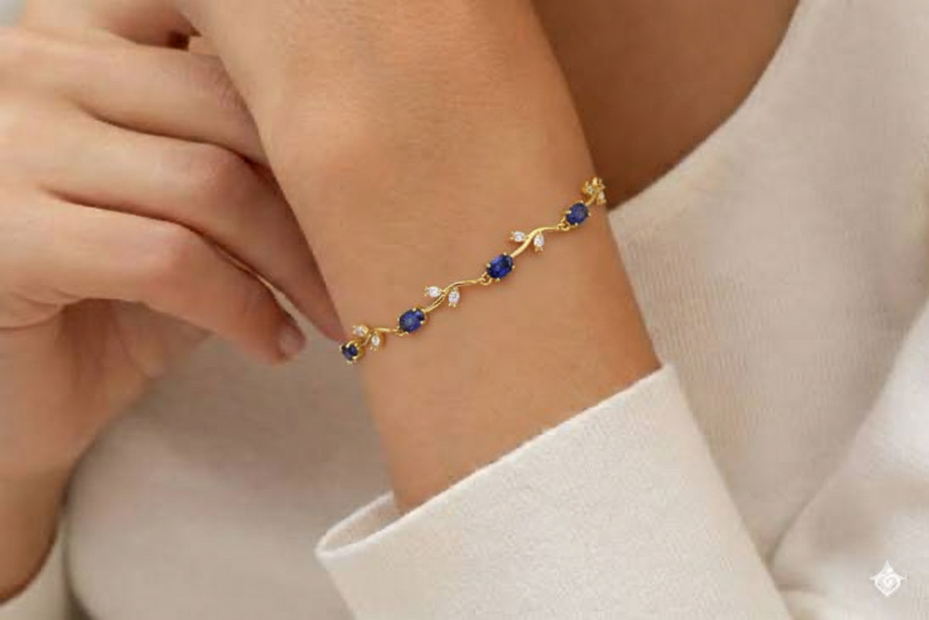 Bracelet joaillerie Émeraude & Zircon