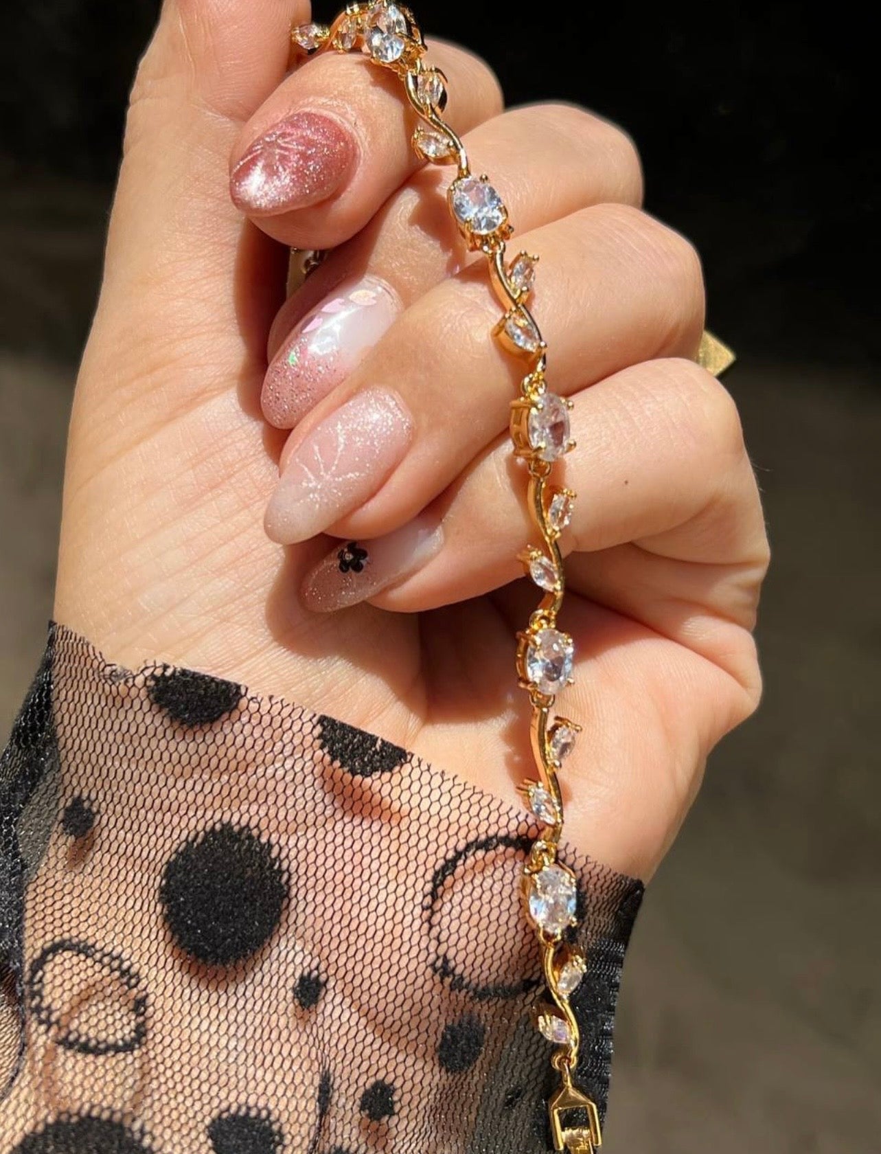 Bracelet joaillerie Émeraude & Zircon