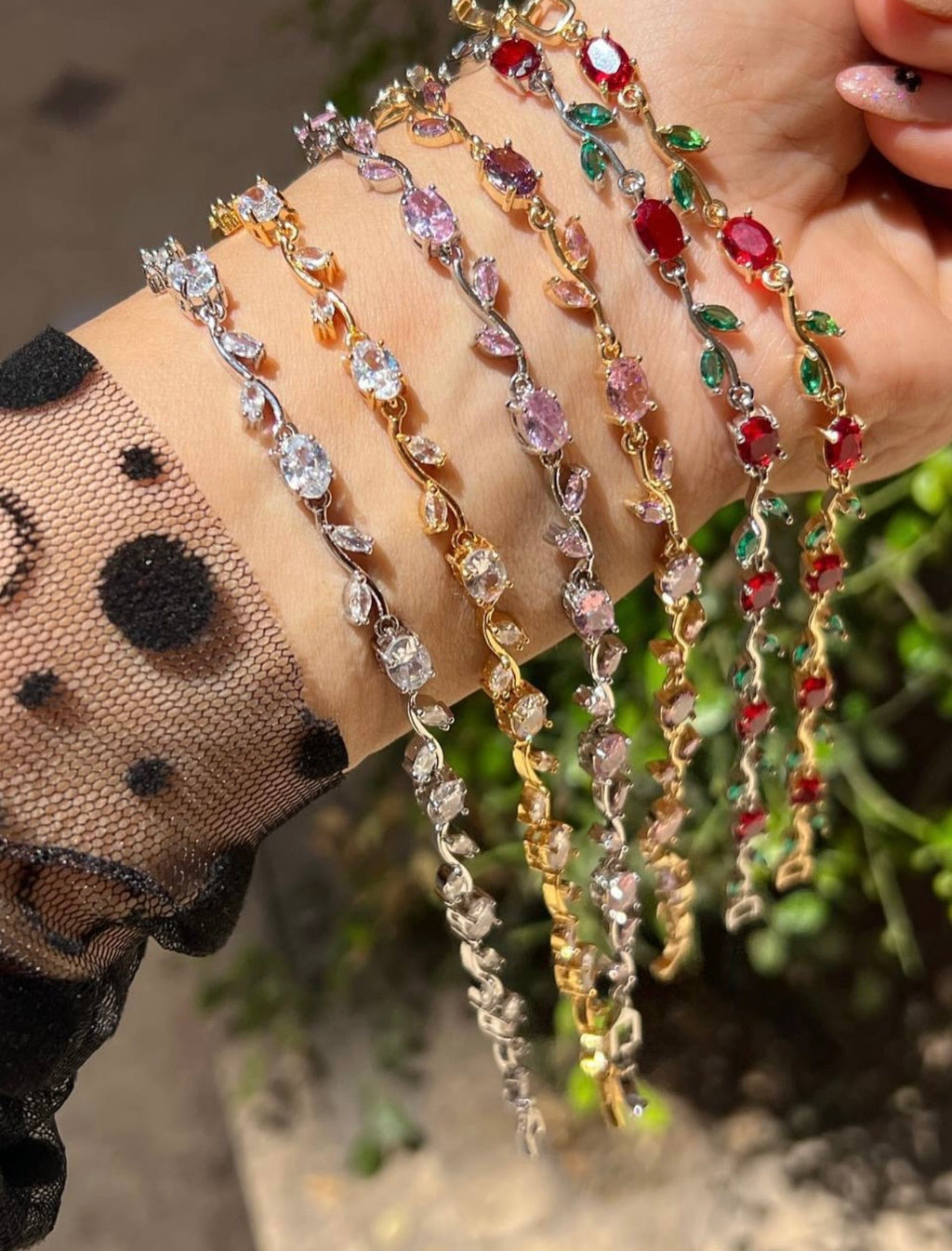 Bracelet joaillerie Émeraude & Zircon