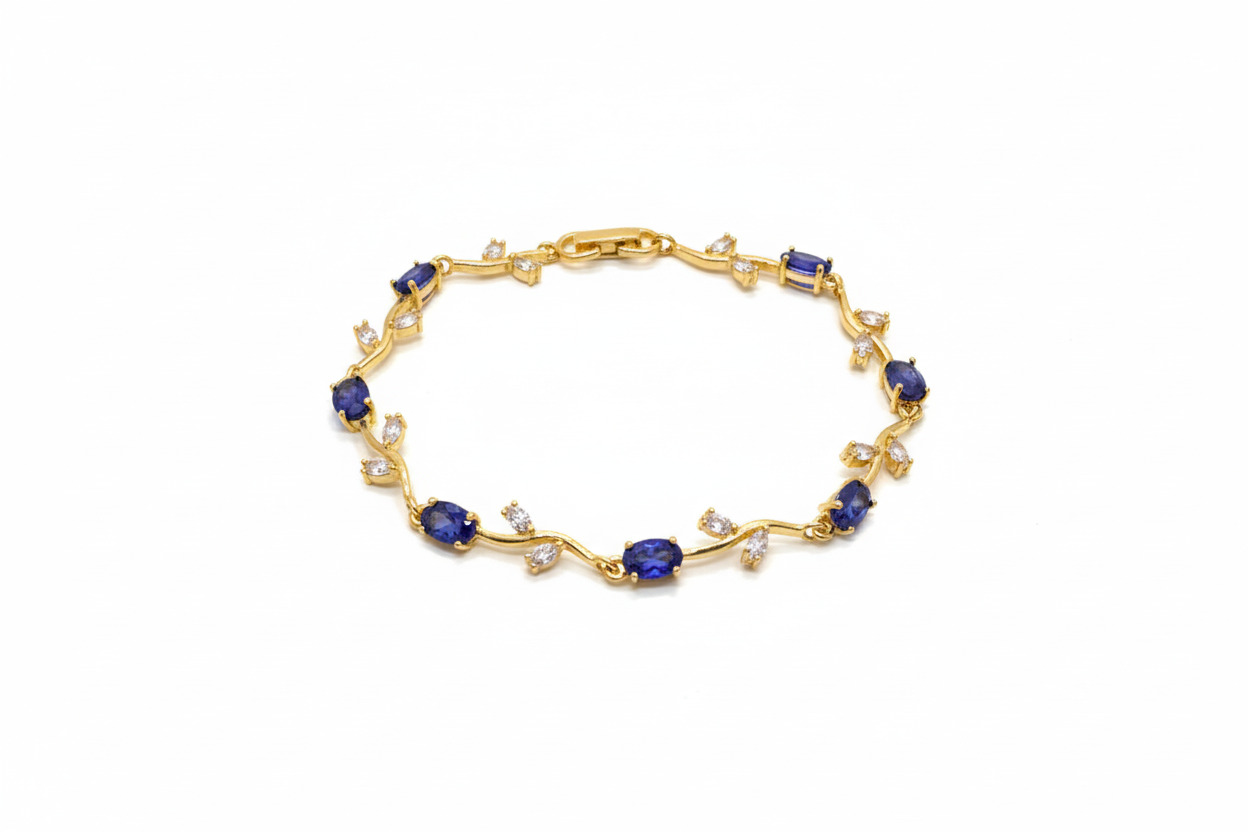 Bracelet joaillerie Émeraude & Zircon