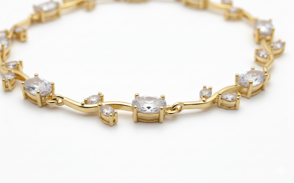 Bracelet joaillerie Émeraude & Zircon