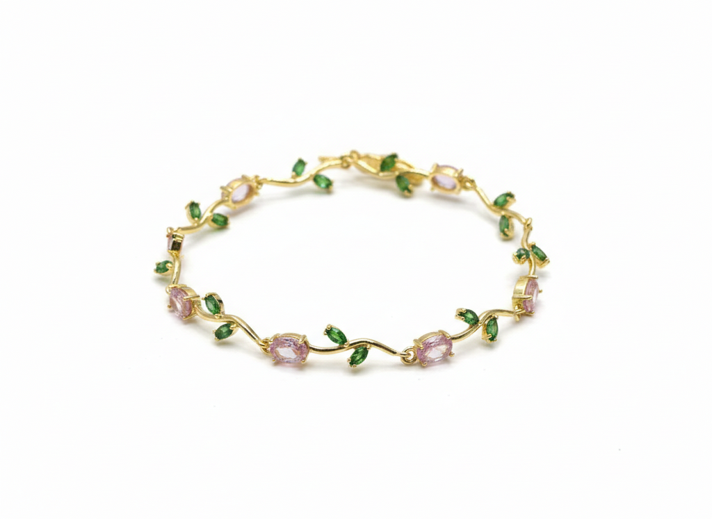 Bracelet joaillerie Émeraude & Zircon