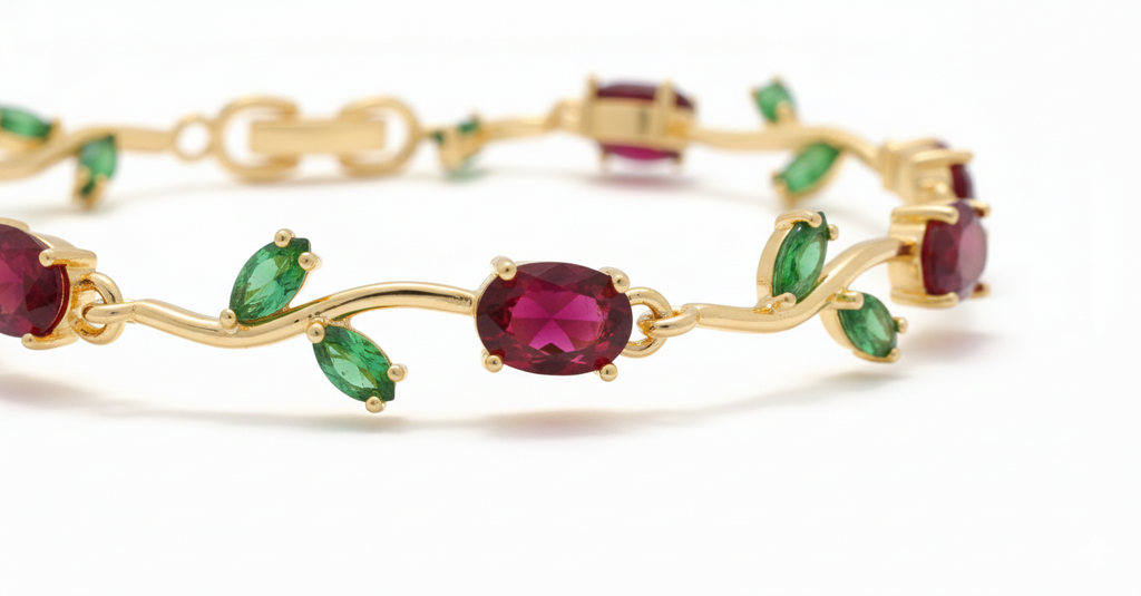 Bracelet joaillerie Émeraude & Zircon