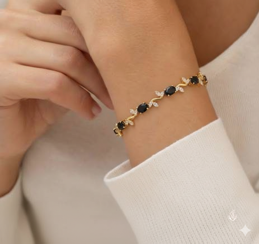 Bracelet joaillerie Émeraude & Zircon