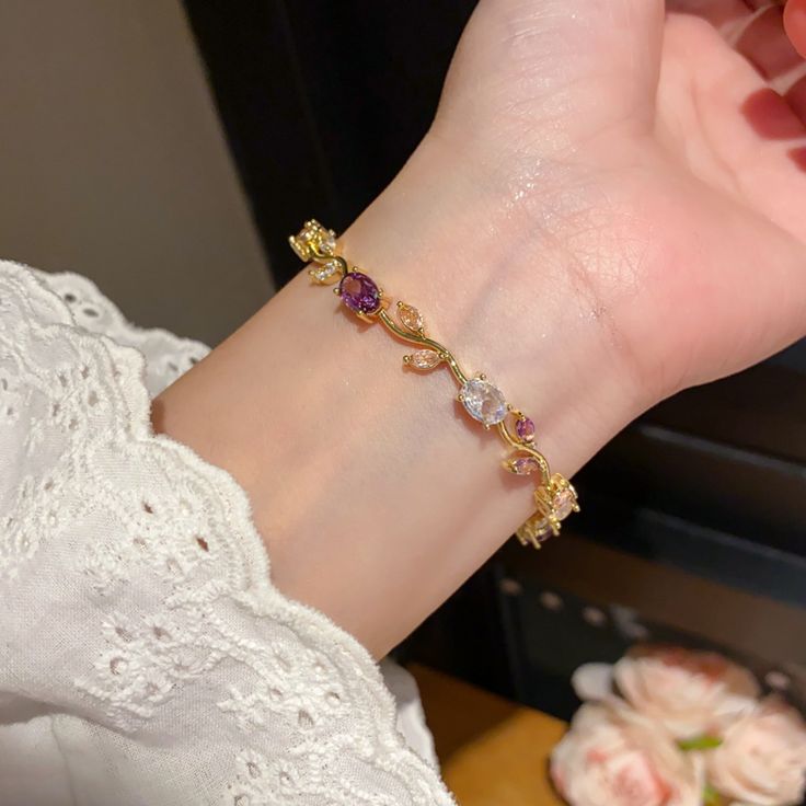 Bracelet joaillerie Émeraude & Zircon