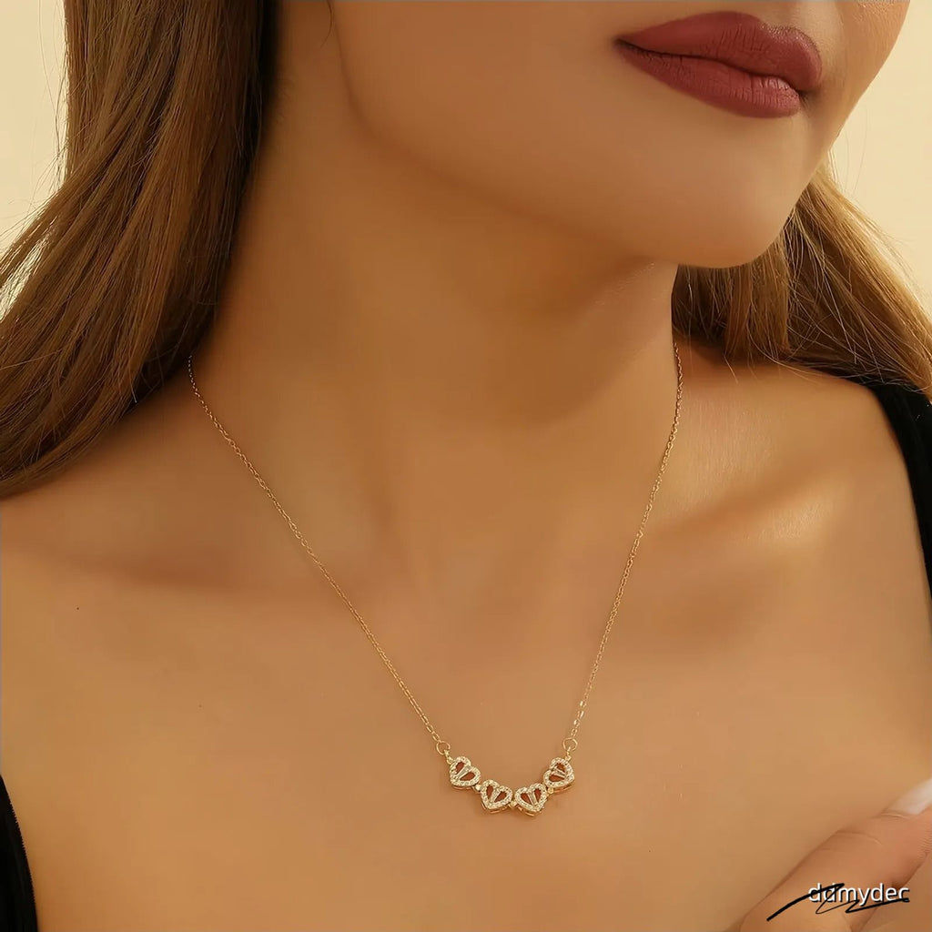 Collier Cœurs Doré